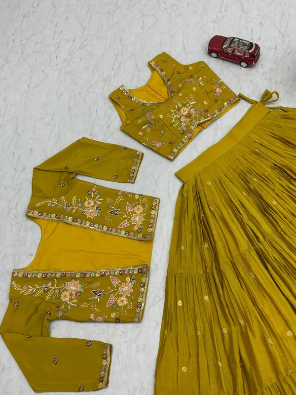 Master_Yellow_Chinon_Lehenga_Choli_For_women