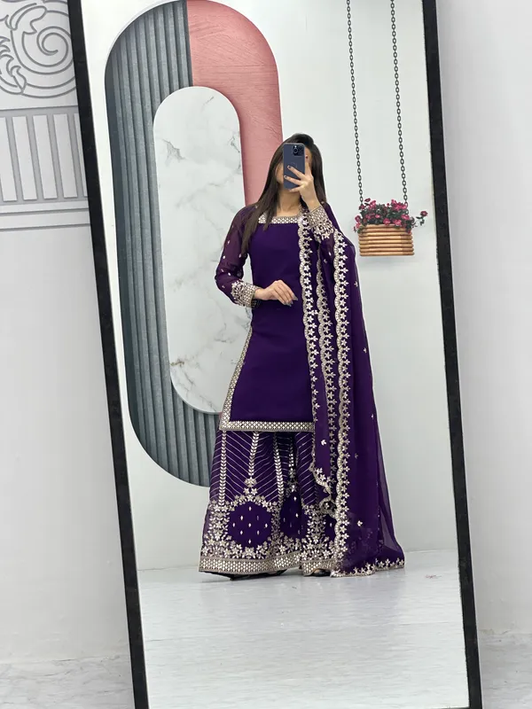 Blue_Heavy_Fox_Georgette_Sharara__For_women