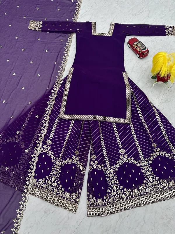 Blue_Heavy_Fox_Georgette_Sharara__For_women