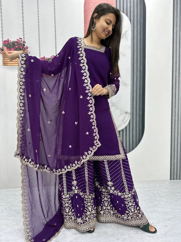 Blue_Heavy_Fox_Georgette_Sharara__For_women