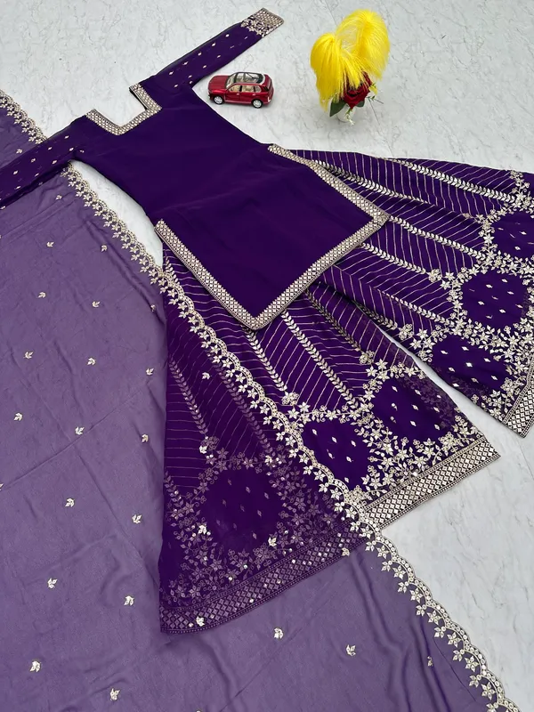 Blue_Heavy_Fox_Georgette_Sharara__For_women