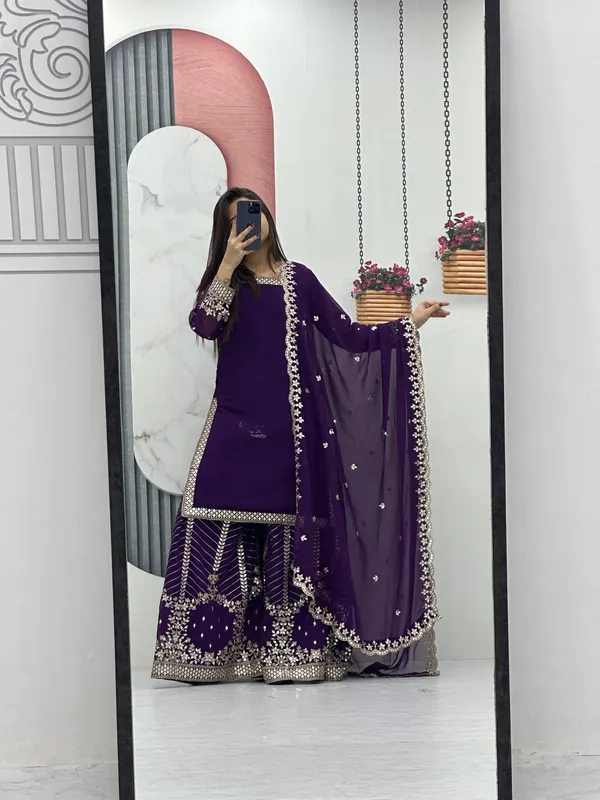 Blue_Heavy_Fox_Georgette_Sharara__For_women