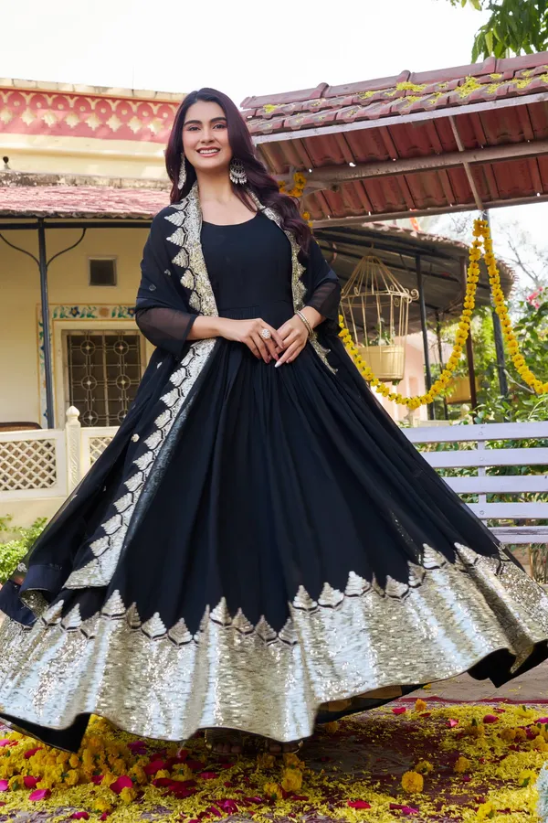 Black_Fox_Georgette_Gowns_For_women