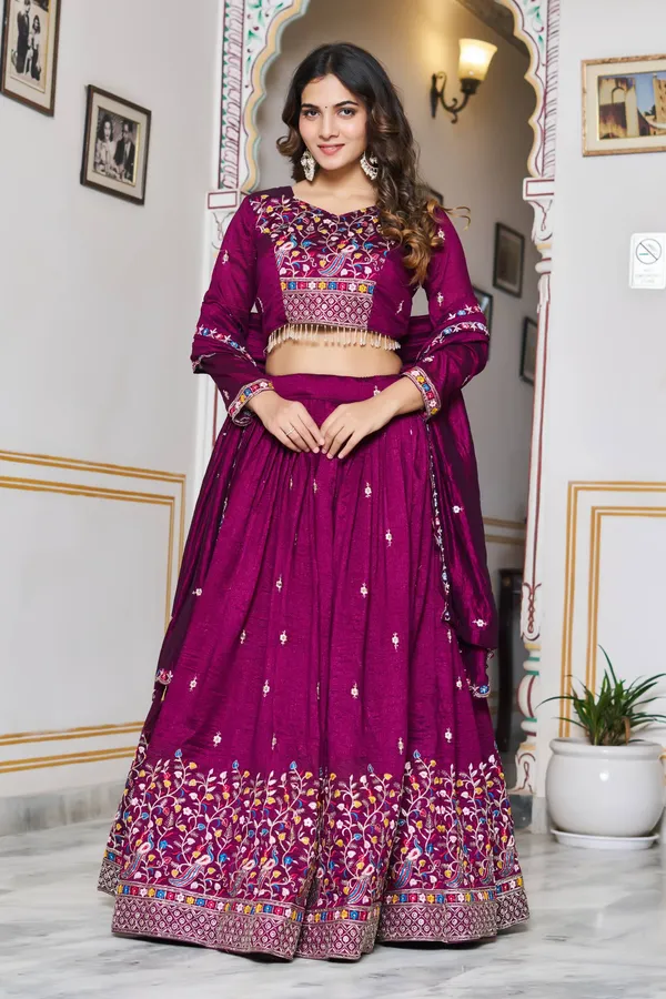 Pink_Pure_Vichitra_silk_Lehenga_Choli_For_women