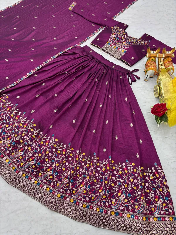 Pink_Pure_Vichitra_silk_Lehenga_Choli_For_women