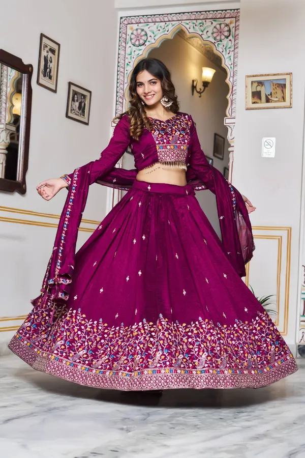 Pink_Pure_Vichitra_silk_Lehenga_Choli_For_women