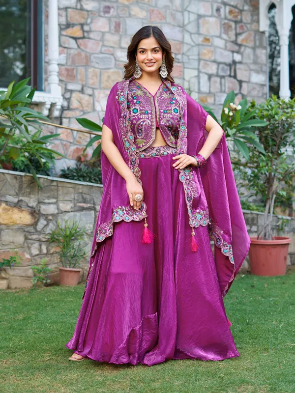 Purple_Pure_Fendy_silk_Lehenga_Choli_For_women