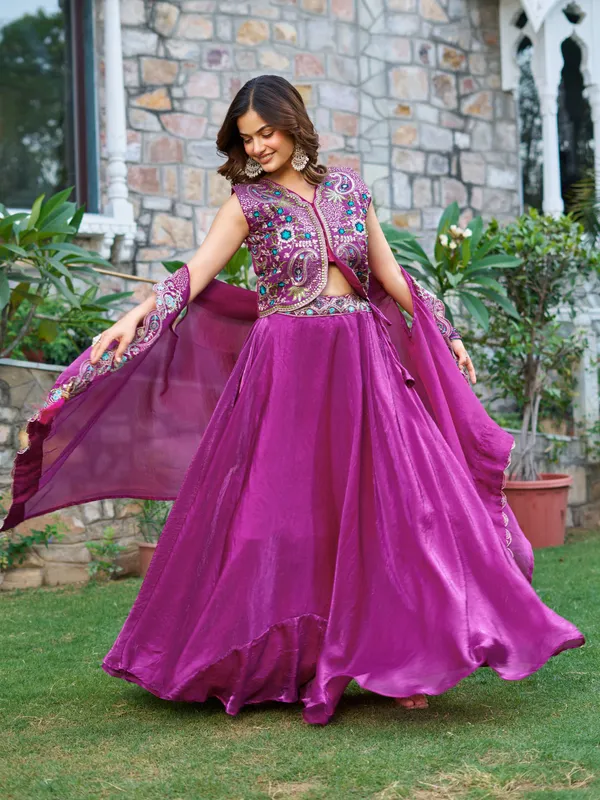 Purple_Pure_Fendy_silk_Lehenga_Choli_For_women