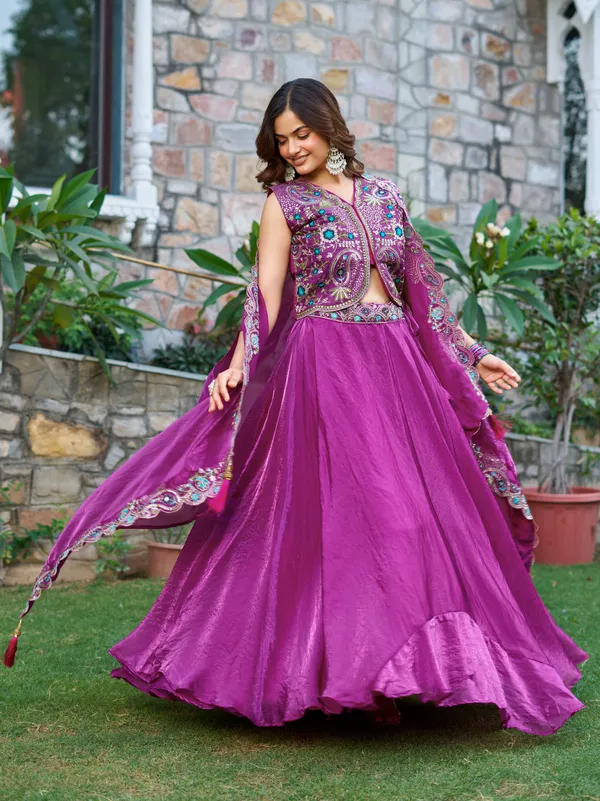 Purple_Pure_Fendy_silk_Lehenga_Choli_For_women