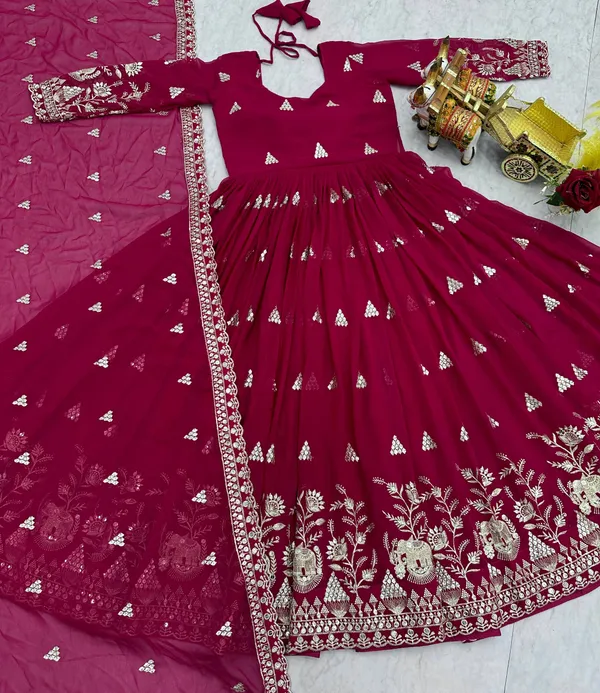 Pink_Pure_Vichitra_Gowns_For_women