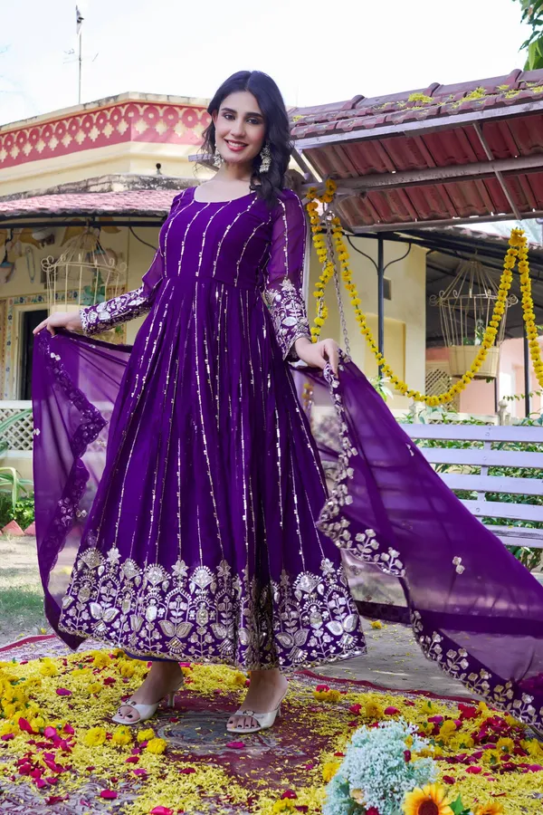 Blue_Pure_Vichitra_Gowns_For_women