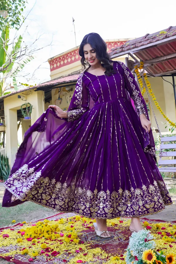 Blue_Pure_Vichitra_Gowns_For_women