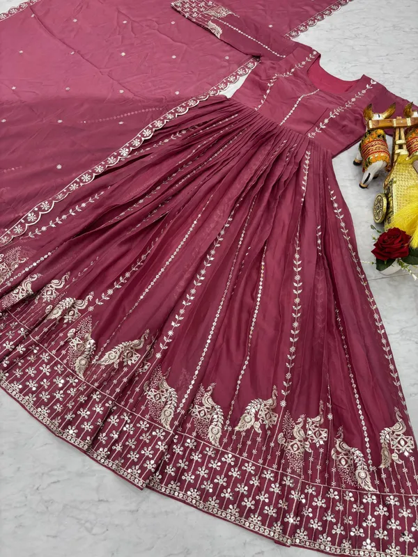 Pink_Star_Georgette_Gowns_For_women