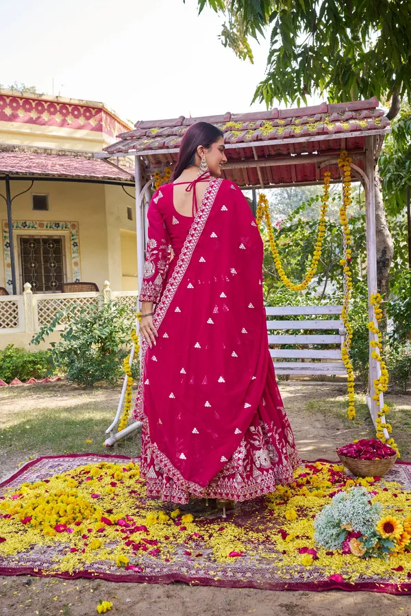 Pink_Pure_Vichitra_Gowns_For_women