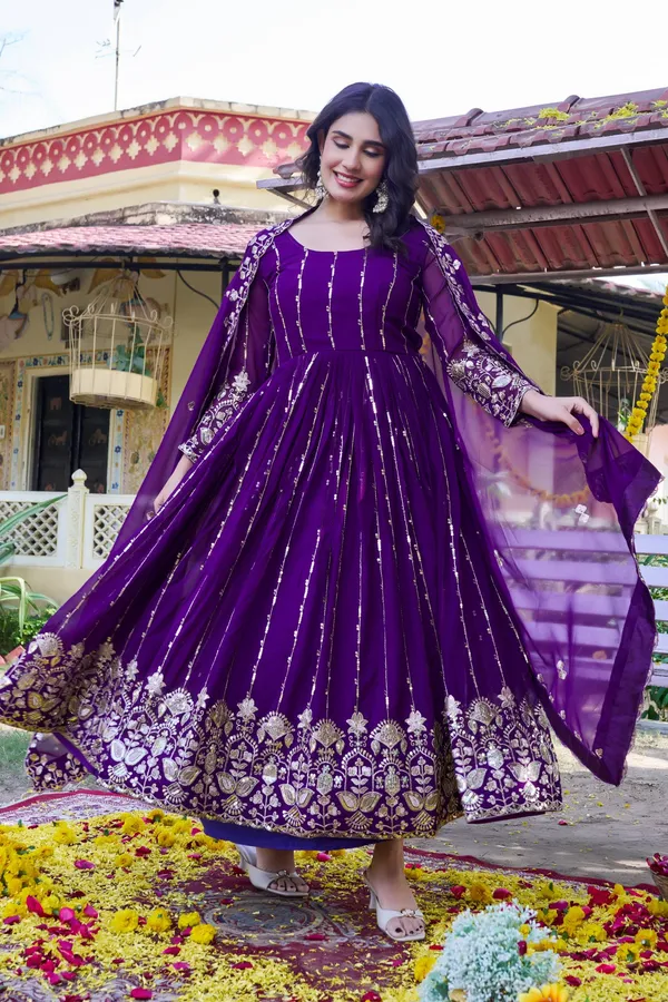 Blue_Pure_Vichitra_Gowns_For_women