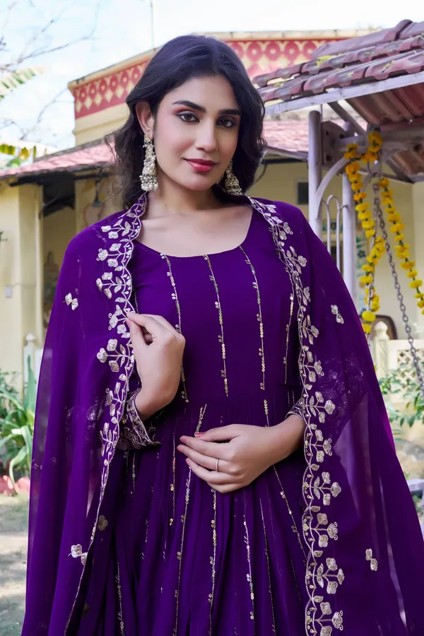Blue_Pure_Vichitra_Gowns_For_women