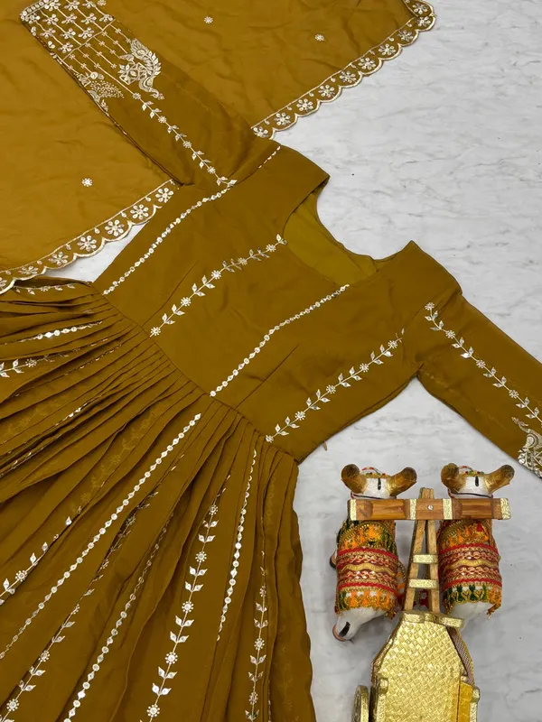 Master_Yellow_Star_Georgette_Gowns_For_women