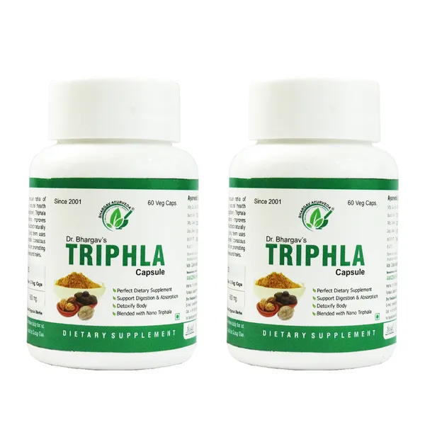 Dr.Bhargav’S_I_Triphala_Capsules_|_Vata_I_Pitta_I_Kapha_|_Digestion_I_Detoxifier|_Detox_Got_I_Body_|_Antioxidant_|_Acidity|_Nourishment_I_Tissue_I_Cells_I_Conscious_Intelligence_I_60_Capsules_I_Pack_Of_2