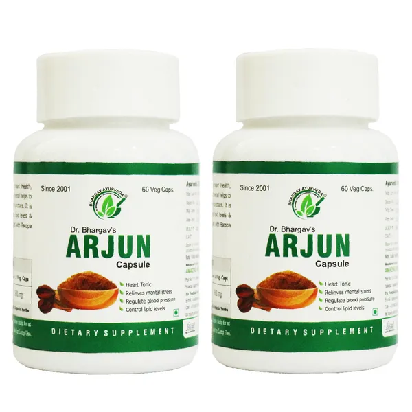 Dr.Bhargav’S_I_Arjun_Capsule_|_Relieves_Mental_Stress|_Cardiovascular_I_Strengthens_Heart_I_Cardiac_Muscle_|_Low_Bp_I_Pushkarmool_|_Accelerate_Bone_Cells_|_Helps_Heal_Cartilage_|_60_Capsules_I_Pack_Of_2