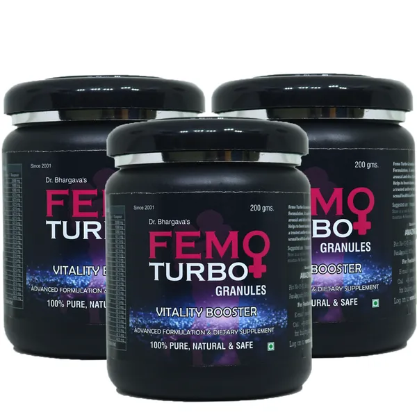Dr.Bhargav’S_I_Femo_Turbo_Granules_I_Energy_Booster_|_Fatigue_Buster_I_Periods_Treatment_|_Supplement_Of_Thyroid_Weakness_|_Reproductive_Organs|_Reduce_Fatigue_I_Stress_|_200_Gm_Granules_I_Pack_Of_3