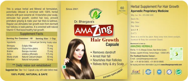 Dr.Bhargav’S_I_Amazing_Hair_Capsule_|_Hair_Growth|_Arrest_Hair_Falls_|Prevent_Premature_Graying_|Regrow_Scalp_Hair|Strengthen_Hair|Dense_&_Black_Hairs|Nourishes_Hair_Follicles_|60_Capsules