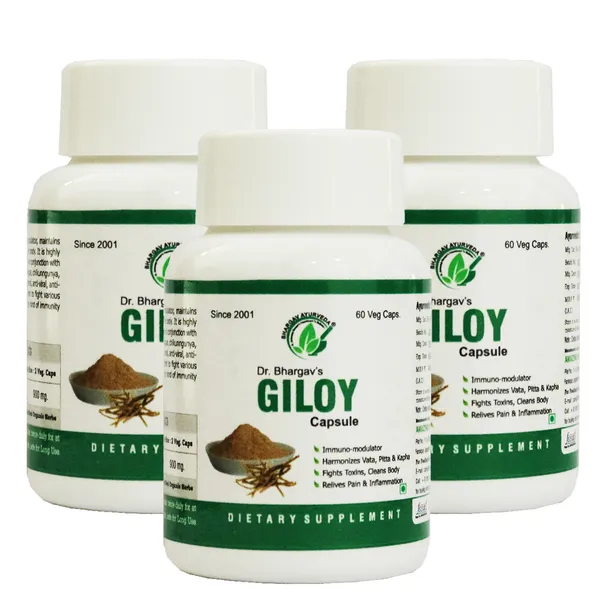 Dr.Bhargav’S_I_Giloy_Capsule_|_Relieves_Pain_I_Inflammation_|_Fights_Toxin_|_Throat_Irritation_I_Cough_|_Harmonizes_Vata_I_Pitta_I_Kapha_|_Immunity_Booster_|_Immune_Disorders_|_60_Capsules_I_Pack_Of_3