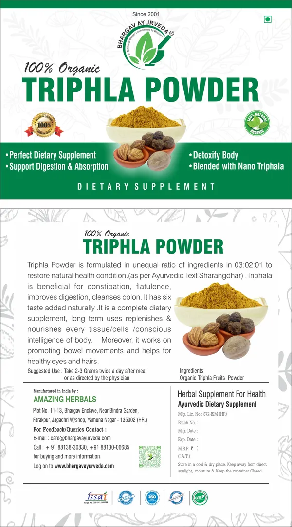 Dr.Bhargav’S_I_Triphala_Powder_I_Got_I_Constipation_I_Colon_Cleanse_I_Immunity_|_Vata_I_Pitta_I_Kapha_|_Detoxifier|_Detox_Got_I_Body_|_Antioxidant_|Acidity|_Nourishment_I_Tissue_I_Cells_|_100_Gm