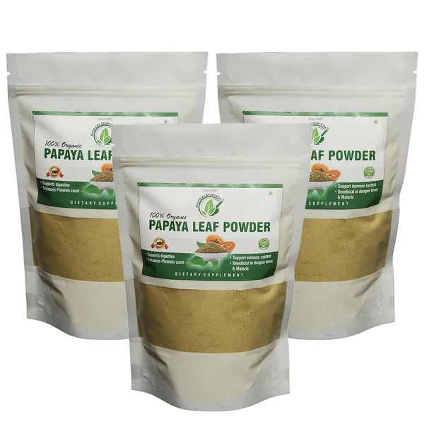 Dr.Bhargav’S_I_Papaya_Leaf_Powder_|_Face_Skin|_Supports_Digestion_|_Fever_I_Malaria_|Immune_System_|_Enhances_Platelets_Count_|_Fever_Herbal_Medicine_|_100_Gm_Powder_I_Pack_Of_3