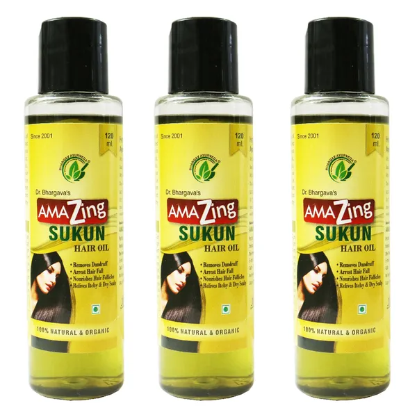 Dr.Bhargav’S_I_Sukoon_Hair_I_Hair_Growth_|_Hair_Fall_|_Improves_Regrowth_Of_Hair_|Dandruff_|120Ml_I_Pack_Of_3