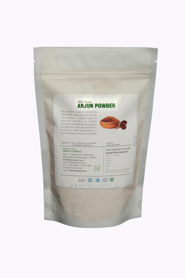 Dr.Bhargav’S_I_Arjun_Powder_|_Heart_Tonic_|_Relieves_Mental_Stress_|_Regulate_Blood_Pressure_|_Control_Lipid_Levels_|Arjun_Kheer_Pak_Ingredient_I_Natural_Organic|100_Gm
