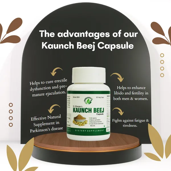 Dr.Bhargav’S_I_Kaunch_Beej_Capsules_|_Fights_Fatigue_TIredness|_Hormone_L-Dopa_I_Serotonins_|_Medha-D_Capsules_I_Fertility_In_Both_Men_I_Nerve_Tonic_|_Premature_Ejaculation_|_Dysfunction|_60_Capsules
