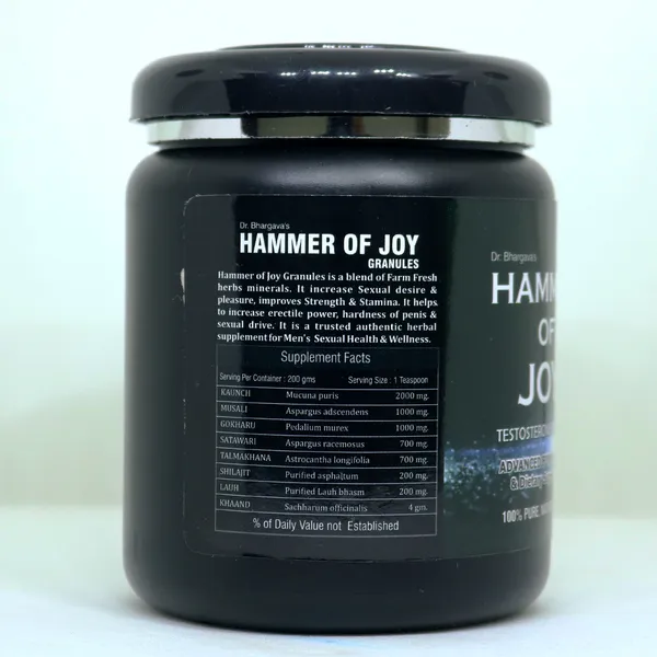 Dr.Bhargav’S_I_Hammer_Of_Joy_Granules_|_Testosterone_Booster_|_Enhances_Energy_&_Stamina|_Dysfunction_I_Premature_Ejaculation|_Medicine|_Hammer_Of_Joy_Granules_I_Joy_Tablet|_200_Gm_Granules