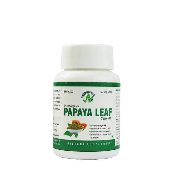 Dr.Bhargav’S_I_Papaya_Leaf_Capsules_|_Supports_Digestion_|_Beneficial_In_Dengue_Fever_I_Malaria_|_Support_Immune_System_|_Enhances_Platelets_Count_|_Fever_Herbal_Medicine_|_60_Capsules