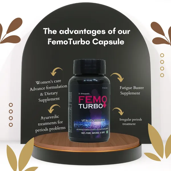 Dr.Bhargav’S_I_Femo_Turbo_I_Energy_Booster_|_Fatigue_Booster_Supplement_|Irregular_Periods_Treatment_|_Ayurvedic_I_Infertile_Women|_Supplement_Of_Thyroid_Weakness_|_Reproductive_Organs_|_60_Capsules
