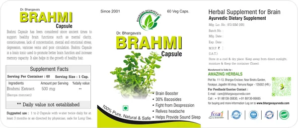 Dr.Bhargav’S_I_Brahmi_Capsule_|Brain_Booster_|_Headache_|_Brain_Nerve|_Heart_Weakness_I_Palpitation_I_Confusion_I_Nervousness_I_Arjun_Capsule_|Relieves_Stress_I_Depression_I_Relaxocalm|_60_Capsules