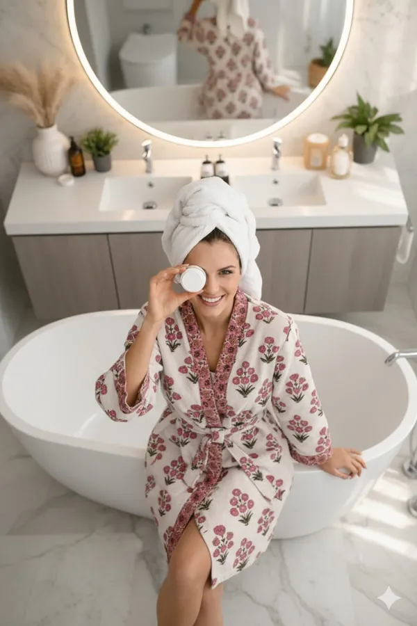 Bathrobe_Pink_Flower_Bathrobe_Soft_And_Elegant