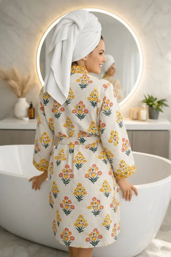 Bathrobe_Red_And_Yellow_Flower_Bathrobe_Soft_And_Elegant