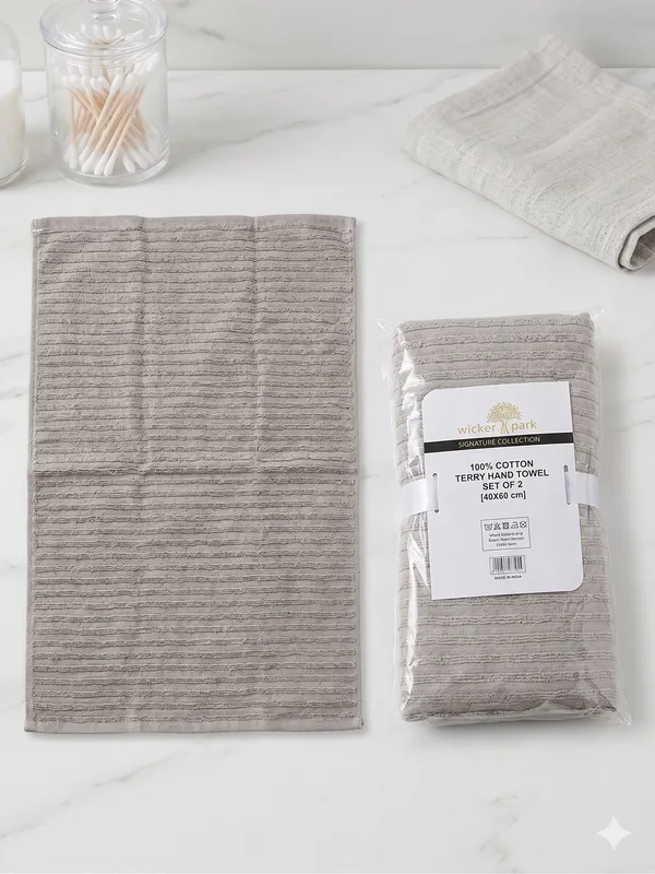 Beige_Hand_Towel_Set_of_2_|_Soft_|_100%_Cotton_|_40X60_cm