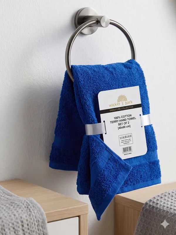 Dark_Blue_Hand_Towel_Set_Of_2_|_Soft_|_100%_Cotton_|_40X60_cm