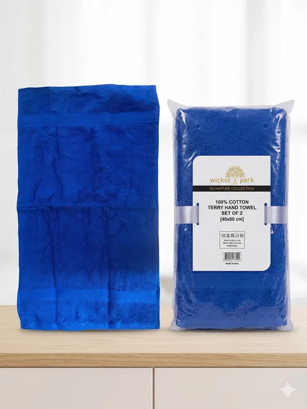 Dark_Blue_Hand_Towel_Set_Of_2_|_Soft_|_100%_Cotton_|_40X60_cm