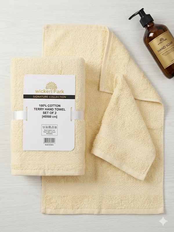 Dark_Cream_Hand_Towel_Set_Of_2_|_Soft_|_100%_Cotton_|_40X60_cm