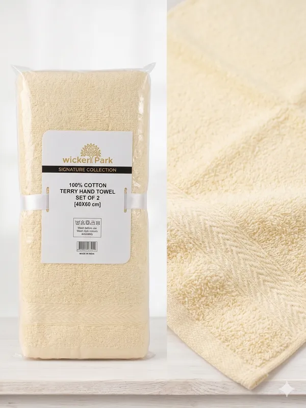 Dark_Cream_Hand_Towel_Set_Of_2_|_Soft_|_100%_Cotton_|_40X60_cm