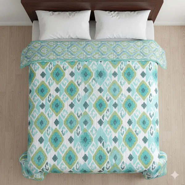 Dohar_Cotton_Reversible_Teal_Colour_Soft_Dohar