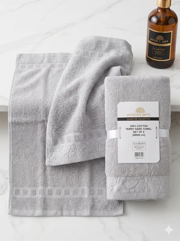 Grey_Hand_Towel_Set_of_2_|_Soft_|_100%_Cotton_|_40X60_cm