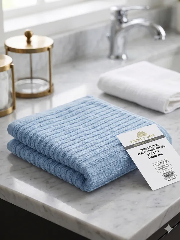Light_Blue_Hand_Towel_Set_Of_2_|_Soft_|_100%_Cotton_|_40X60_cm