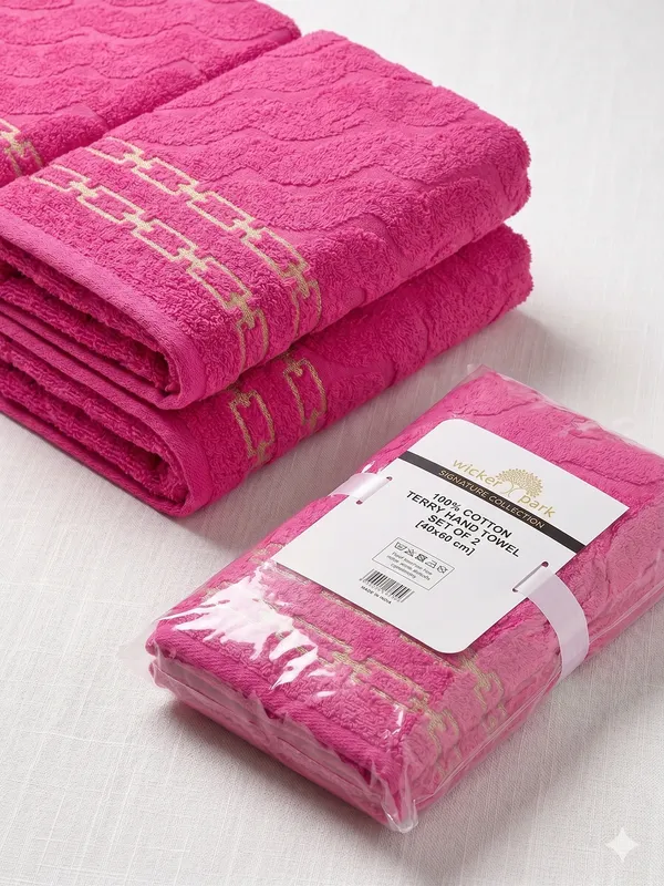 Pink_Hand_Towel_Set_Of_2_|_Soft_|_100%_Cotton_|_40X60_cm