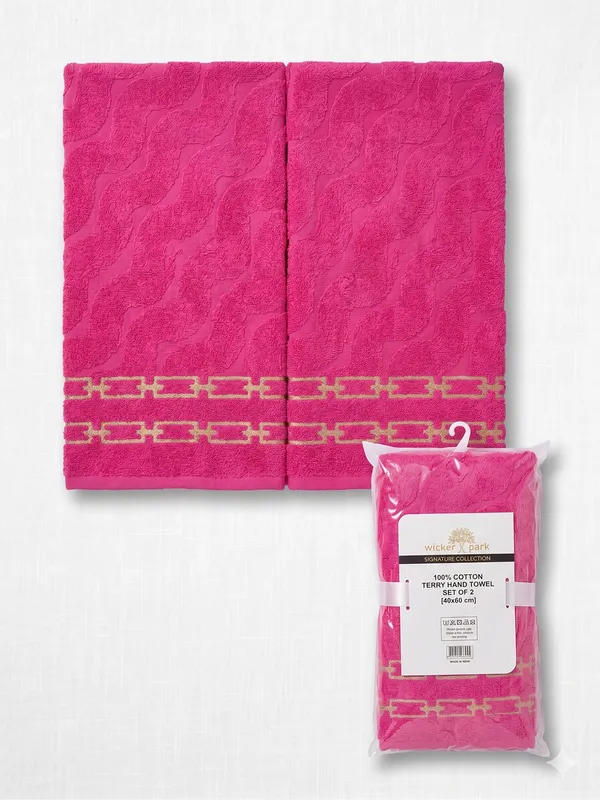 Pink_Hand_Towel_Set_Of_2_|_Soft_|_100%_Cotton_|_40X60_cm