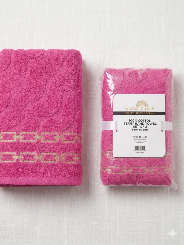 Pink_Hand_Towel_Set_Of_2_|_Soft_|_100%_Cotton_|_40X60_cm