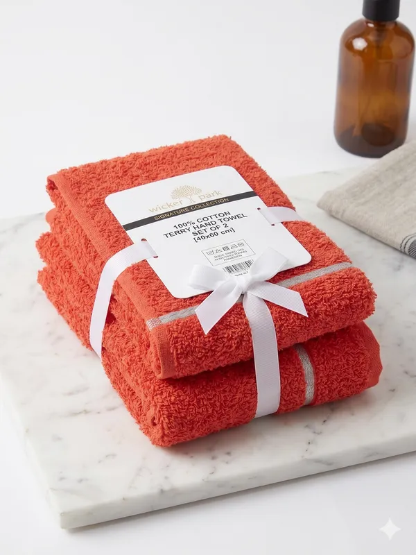 Red_Hand_Towel_Set_Of_2_|_Soft_|_100%_Cotton_|_40X60_cm