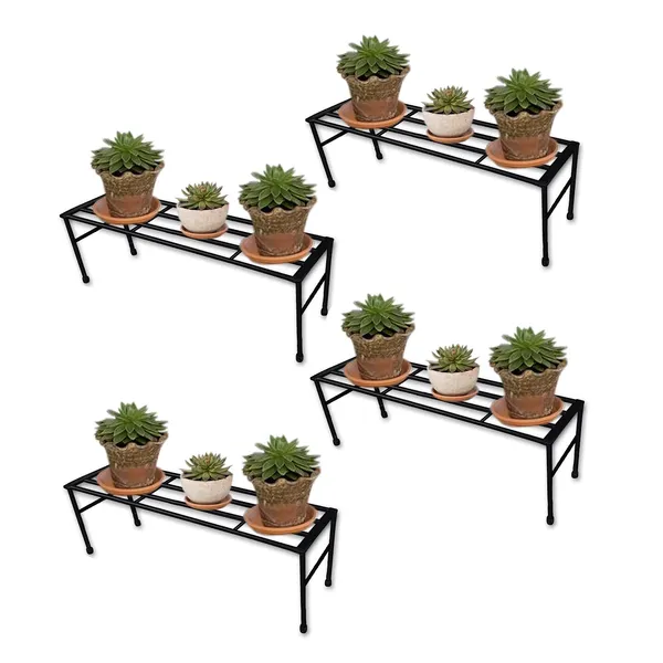 Iron_Lands_Heavy_High_Step_With_Protective_Base_Flower_Pot_Plant_Stand_29_Inches_Indoor_Outdoor_For_Home_Garden_Balcony_Living_Room_Decor_Pack_Of_4